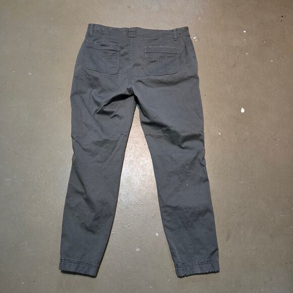 Athleta Mid Rise Zip Leg Green Organic Cotton Stretch Casual Ankle Pants Size 10 - Picture 2 of 5